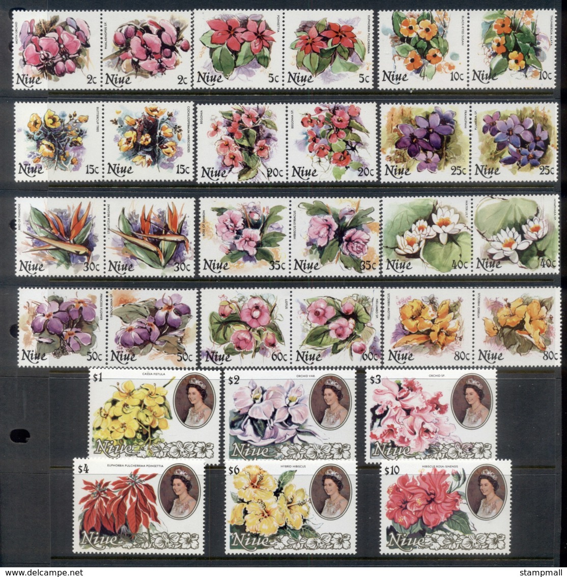 Cook Is 1981-82 QEII Pictorials, Flowers MUH - Cook Islands