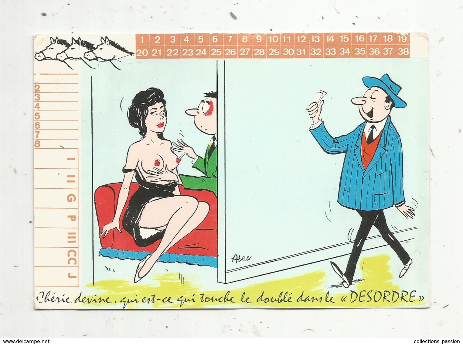 Cp , Humour , Chéri Devine ,qui Est Ce Qui Touche Le Doublé Dans Le DESORDE ,PMU , Tiercé , Voyagée 1966 - Humor