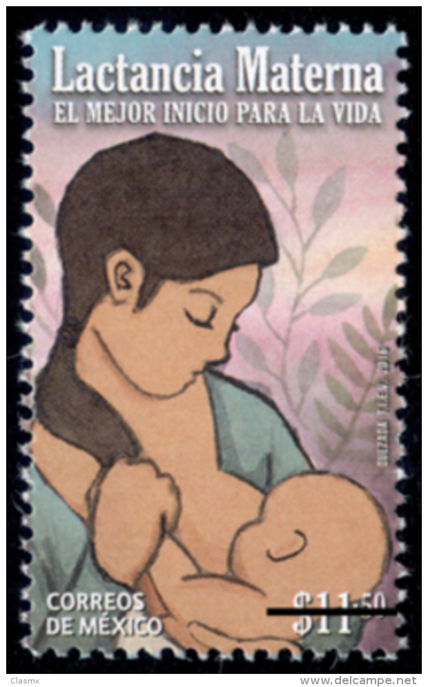 MEXICO 2016 Breast Feeding Baby Stamp  MOTHER And Child - Mexique