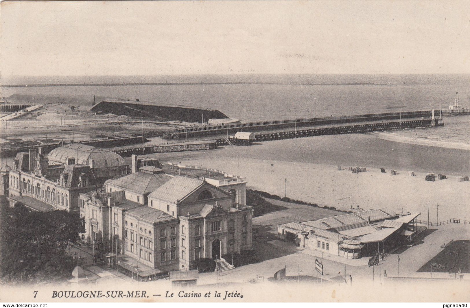 Cp , 62 , BOULOGNE-sur-MER , Le Casino Et La Jetée - Boulogne Sur Mer