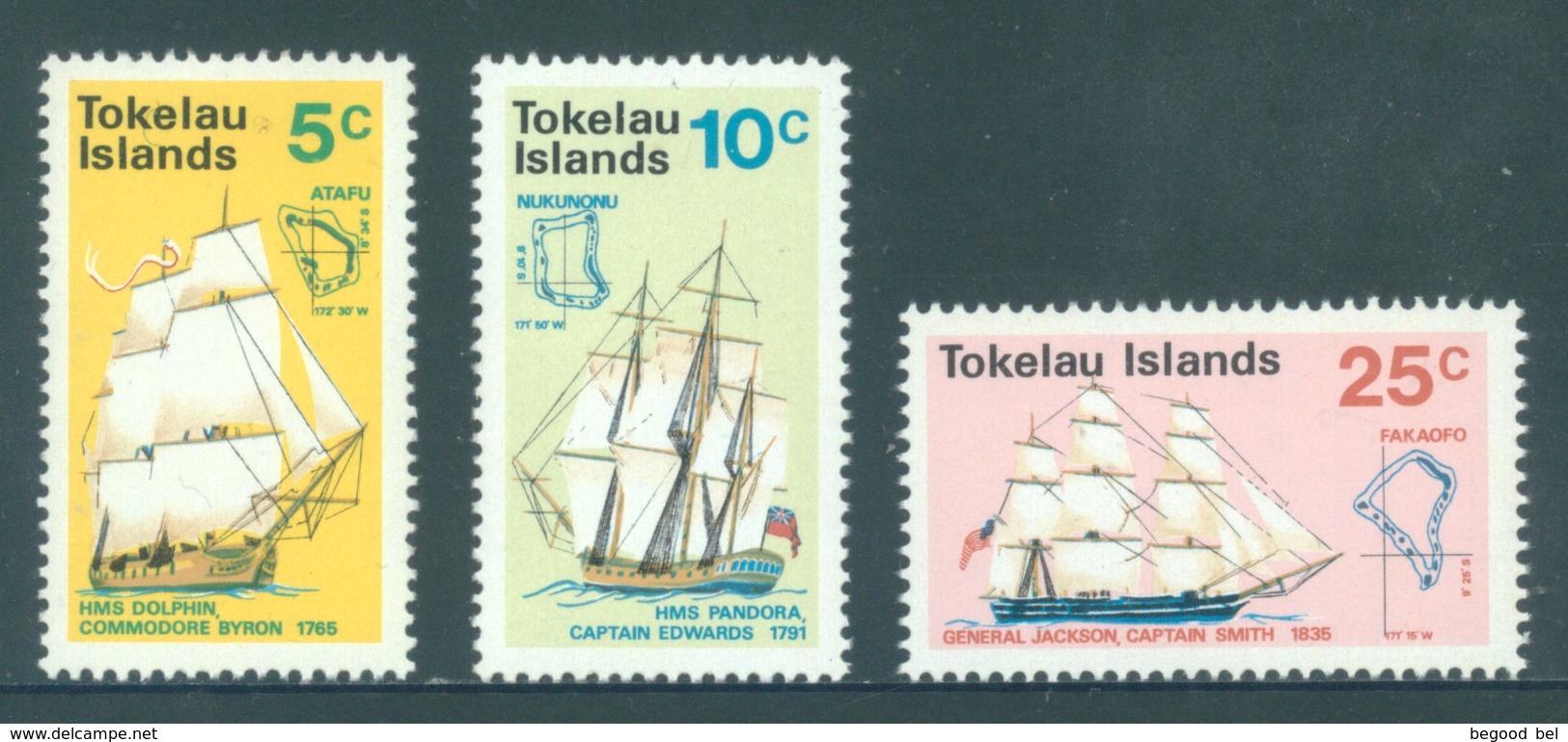 TOKELAU - MNH/** - 1970 - SAILING SHIPS - Yv 22-24 -  Lot 18348 - Tokelau