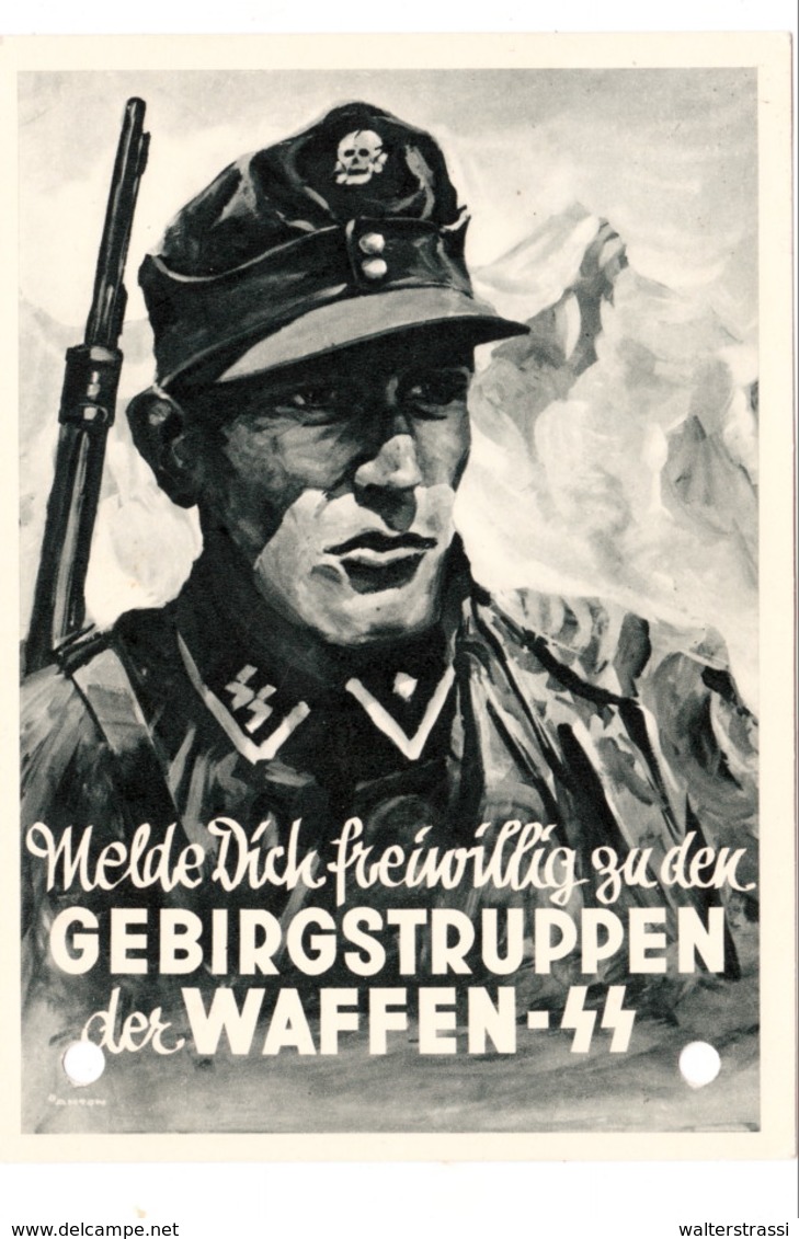 Propaganda Karte , GEBIRGSTRUPPEN Der Waffen - SS - Guerre 1939-45