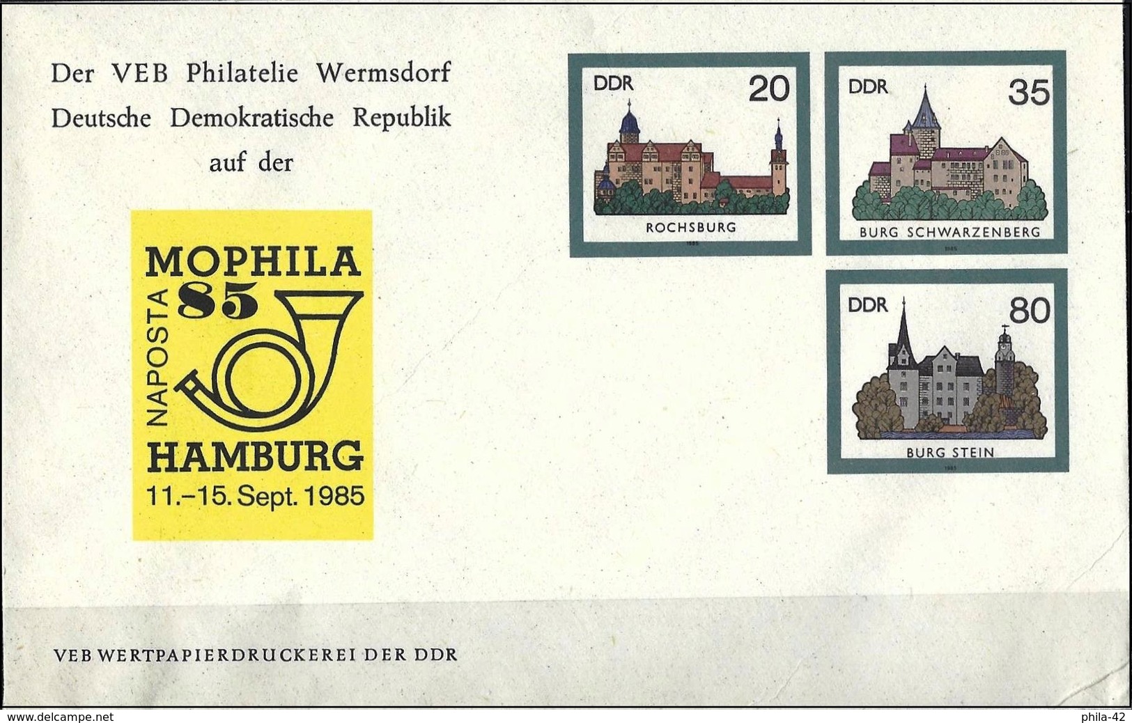 Germany GDR 1985 - German Castles ( Mi 2977/79 - YT 2600/02 ) - Covers - Mint