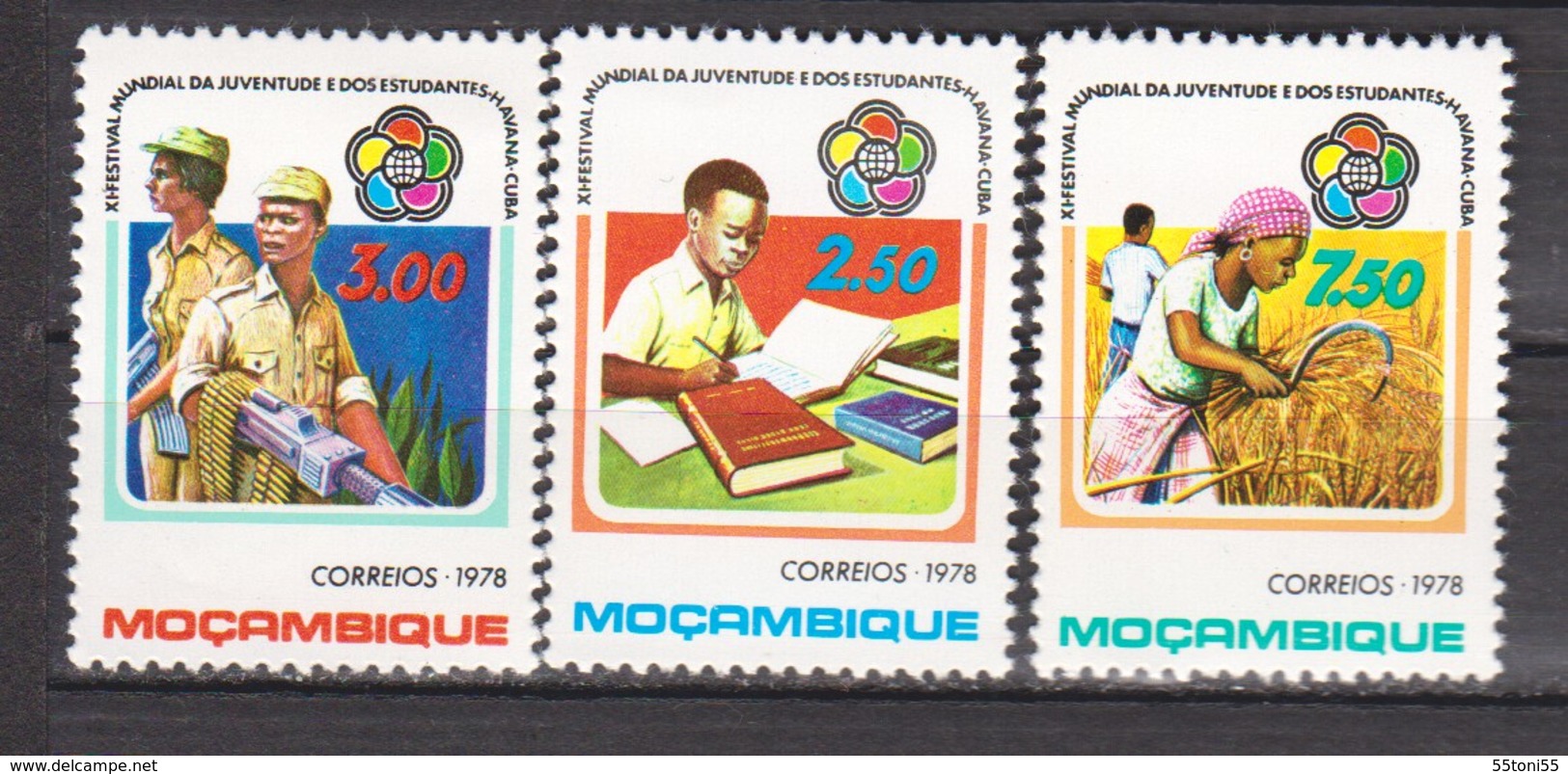 1978 Mozambique 11th World Youth Festival 3v.-MNH - Mozambique