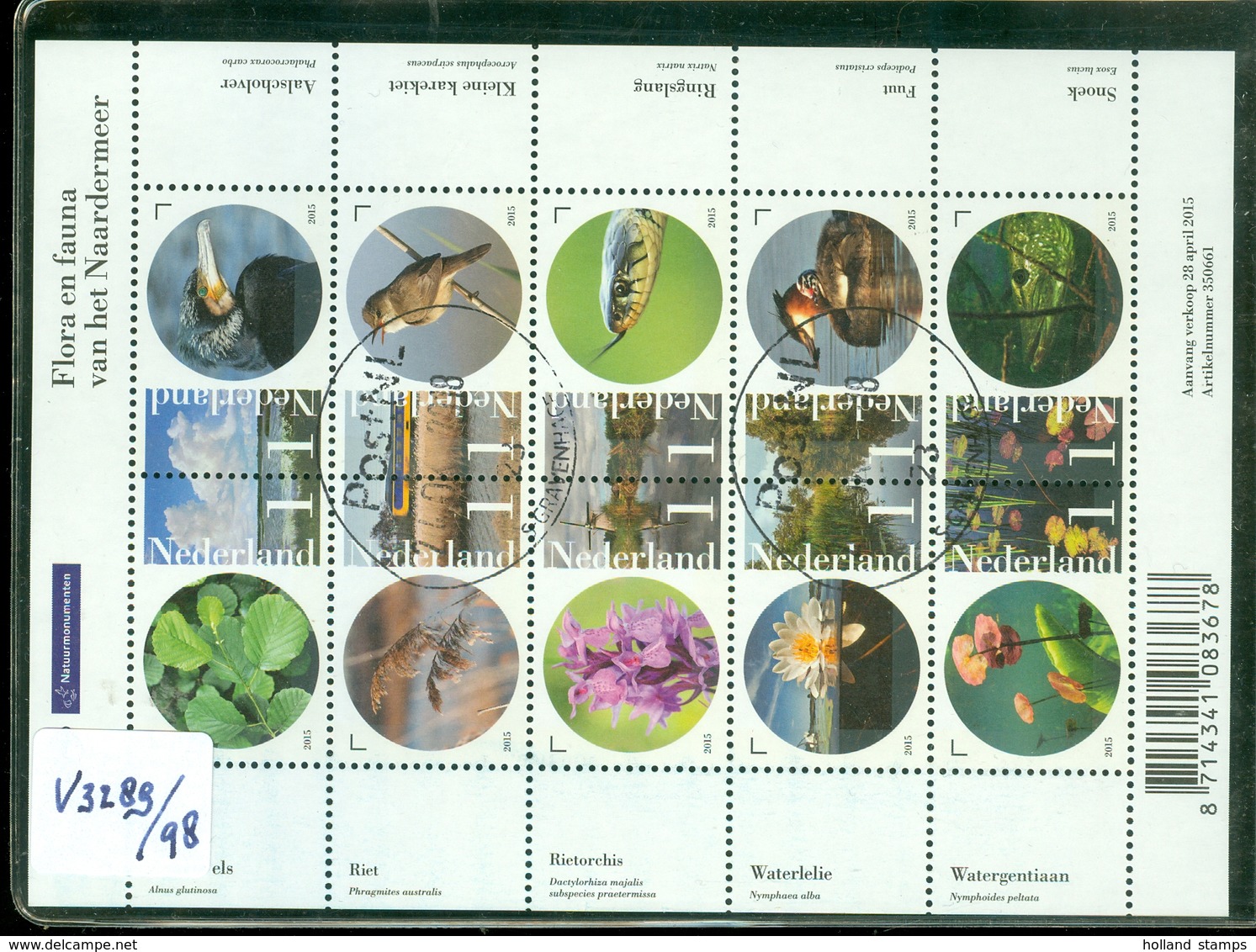 NEDERLAND * NVPH V.3289 - 98 * BIRDS * VOGELS * FLORA EN FAUNA  * BLOK *  POSTFRIS GESTEMPELD * CW EURO 20,00 - Gebruikt