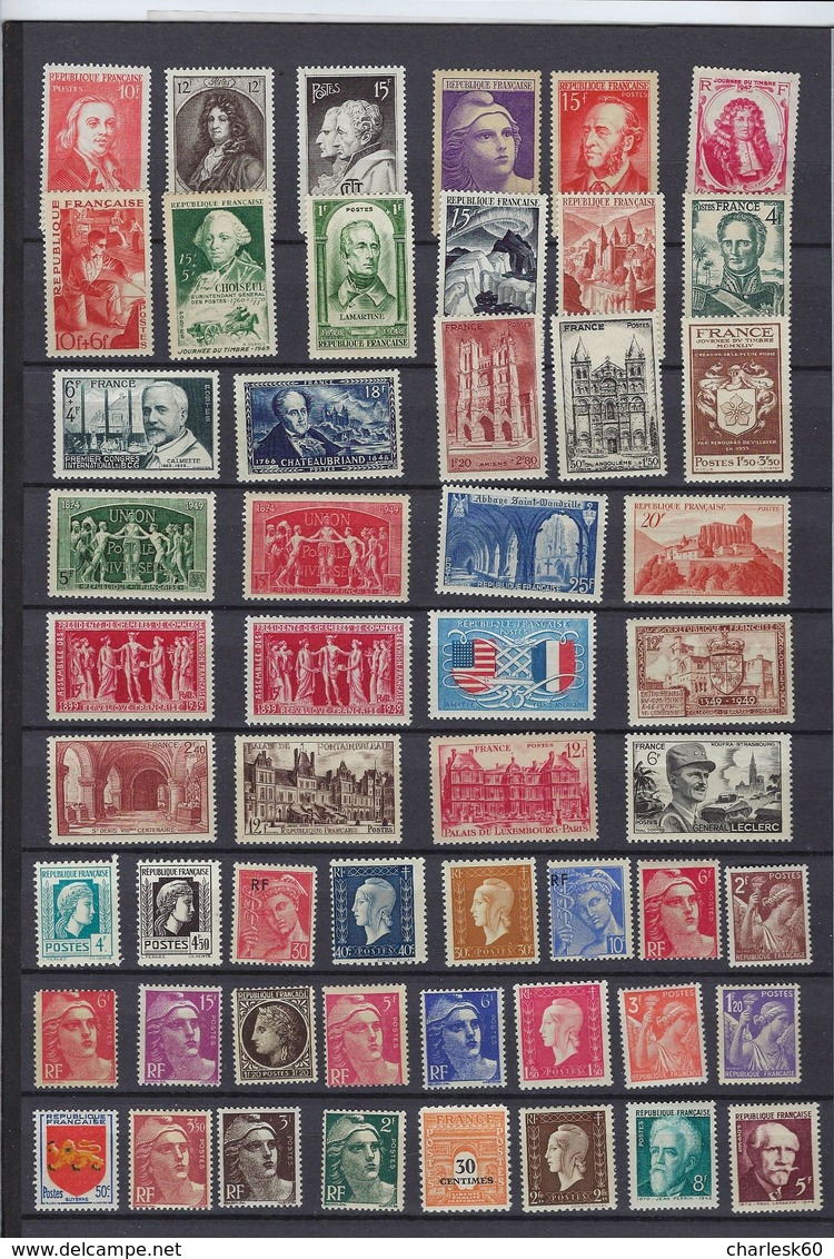 France Lot Vrac Collection De 190 Timbres Neufs - Collections