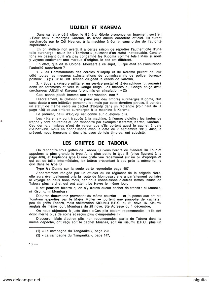 939/25 - CONGO BELGE Fascicule Campagnes Belges En EST AFRICAIN 1916/18, Par L' Abbé Gudenkauf , 18 P. , 1981 , Etat TTB - Colonies Et Bureaux à L'Étranger