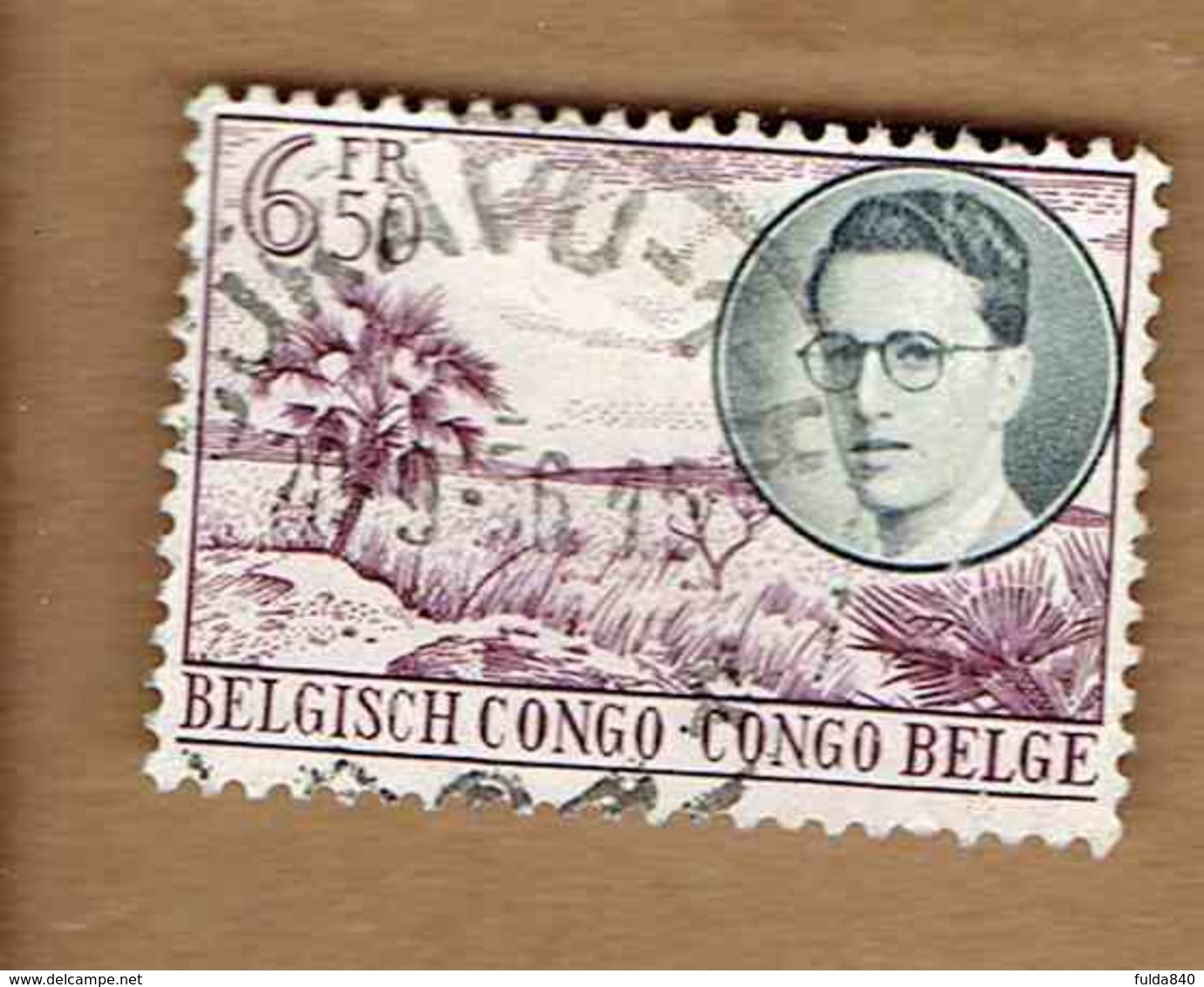 Congo Belge.(COB-OBP)  1955 - N°332    *VOYAGE ROYAL AU CONGO*   6,50F   Oblitéré - Gebraucht