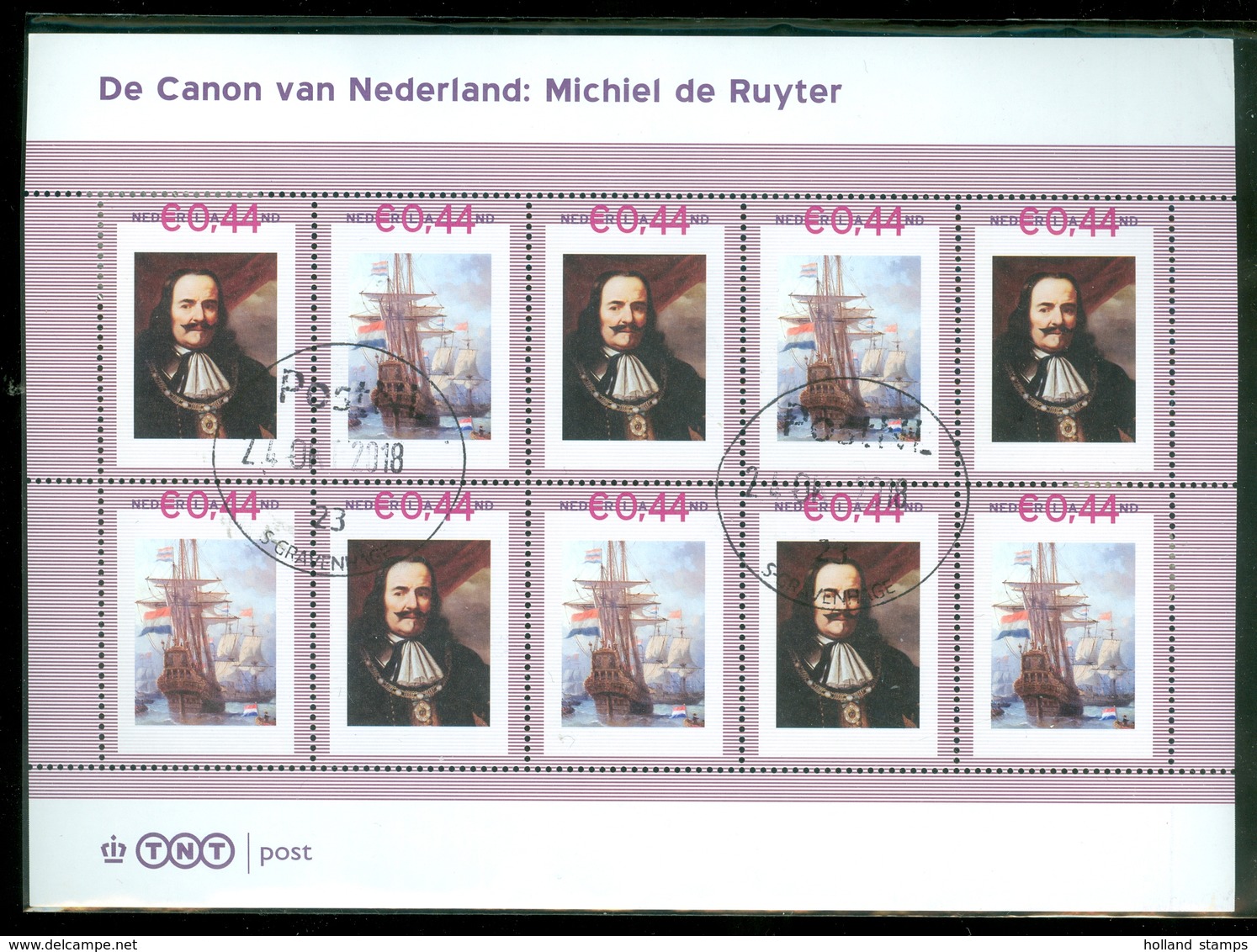 De Canon Van Nederland * PERSOOONLIJKE POSTZEGELS * MICHIEL DE RUYTER * BLOK BLOC BLOCK * POSTFRIS GESTEMPELD (129) - Timbres Personnalisés