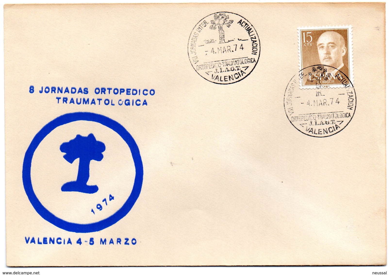 Carta Con Matasellos Commemorativo  Jornada Ortopedico Traumatologica De 1974 - Cartas & Documentos