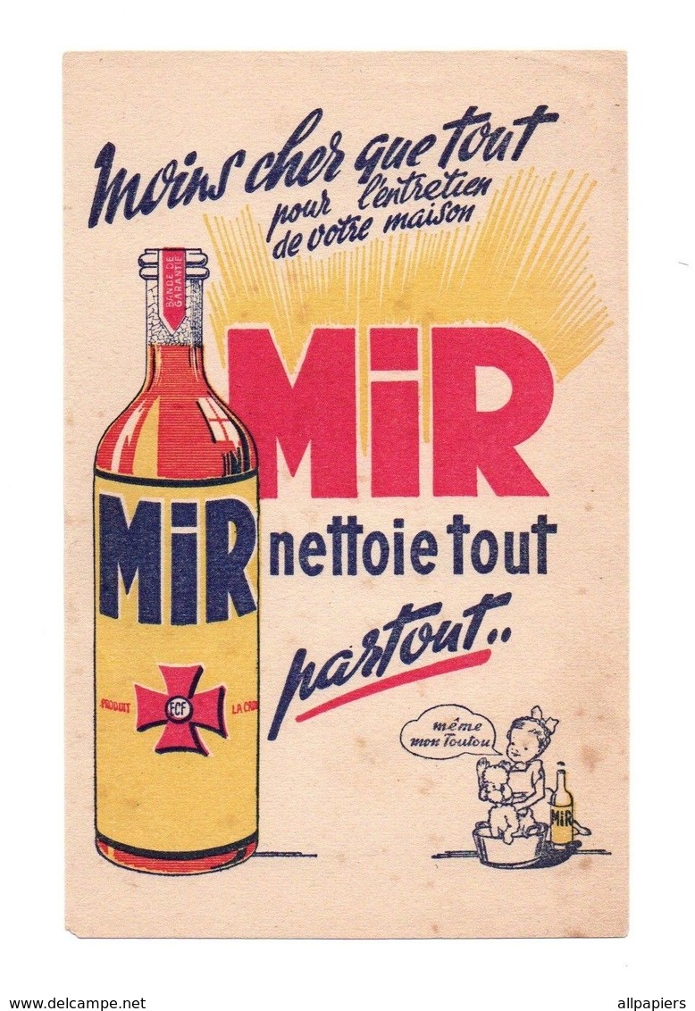 Buvard MIR Nettoie Tout Partout...Moins Cher Que Tout Pour L'entretien... - Produits Ménagers