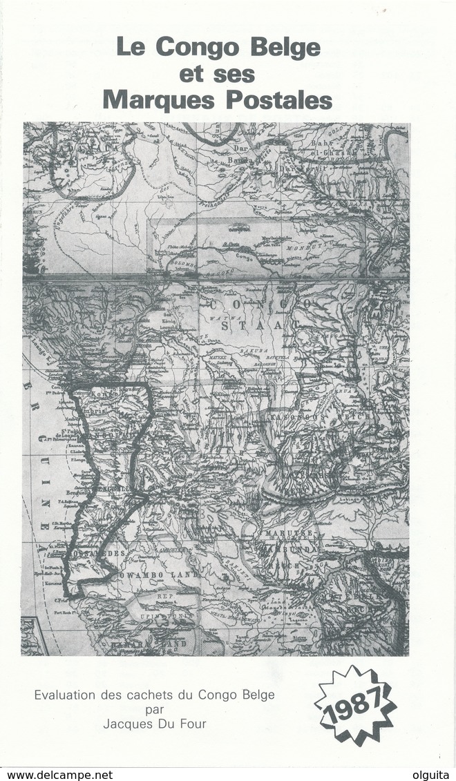 942/25 - CONGO BELGE , Table De Cotation Des Cachets, Par Jacques Du Four , 8 P. , 1987 , Etat NEUF - Autres & Non Classés