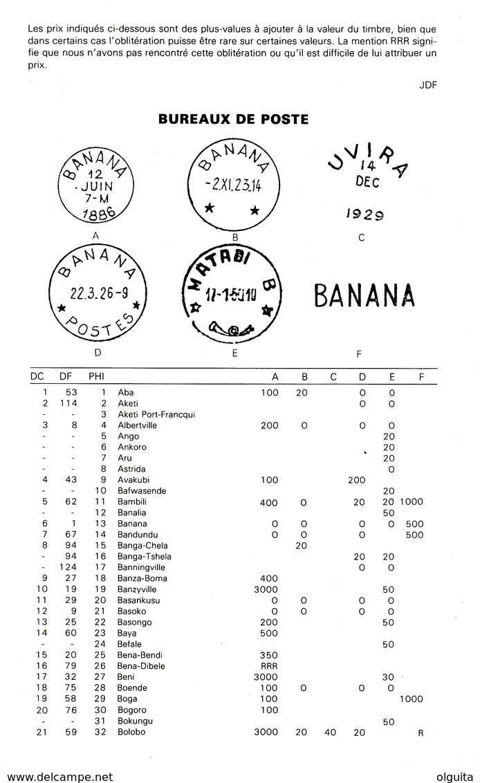 943/25 - LIVRE - CONGO BELGE Et Ses Marques Postales + Table De Cotation , Par André De Cock , 217 P. , 1986 , Etat TTB - Colonies Et Bureaux à L'Étranger