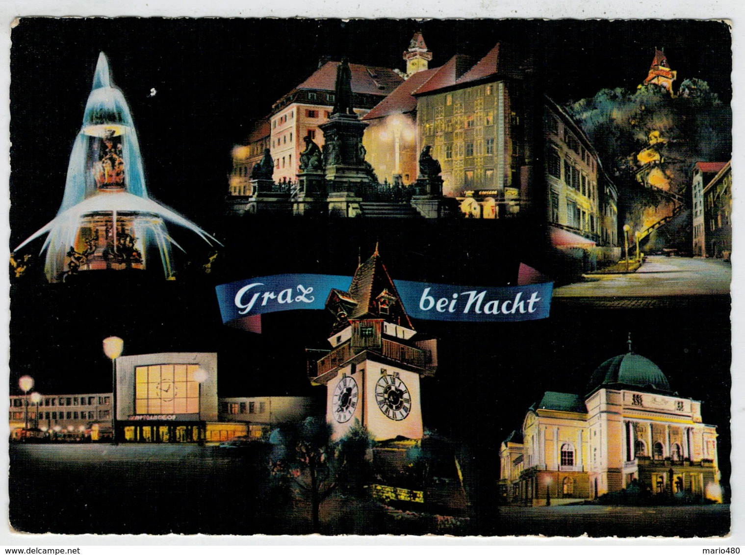 GRAZ      BEI  NACHT         (VIAGGIATA) - Graz