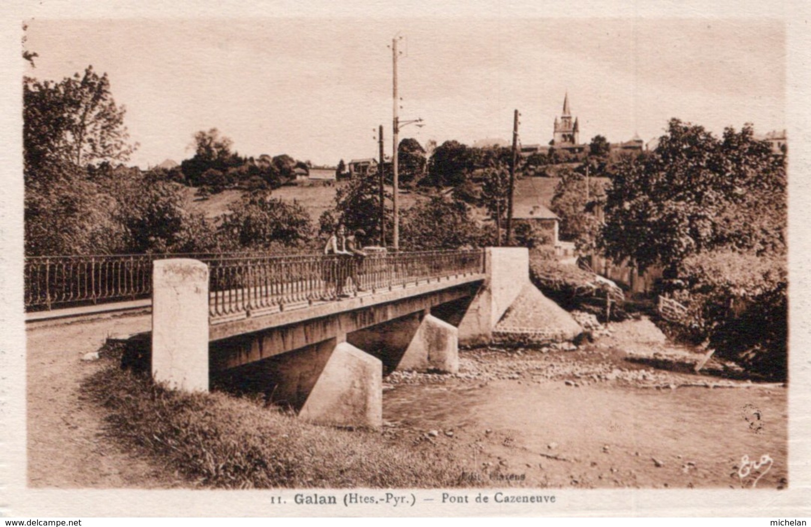 CPA   65   GALAN---PONT DE CAZENEUVE - Galan