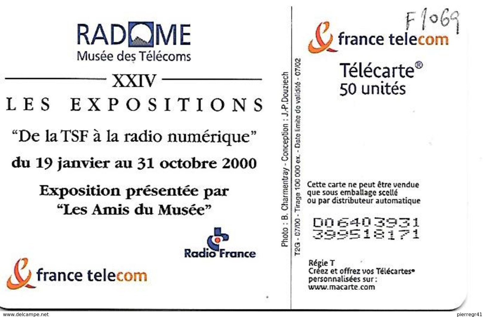 CARTES-a-PUBLIC-50U-F1069-OB2-07/00-PLEUMEUR XXIV-TSF-Série 3931-UTILISE-TB E - 2000