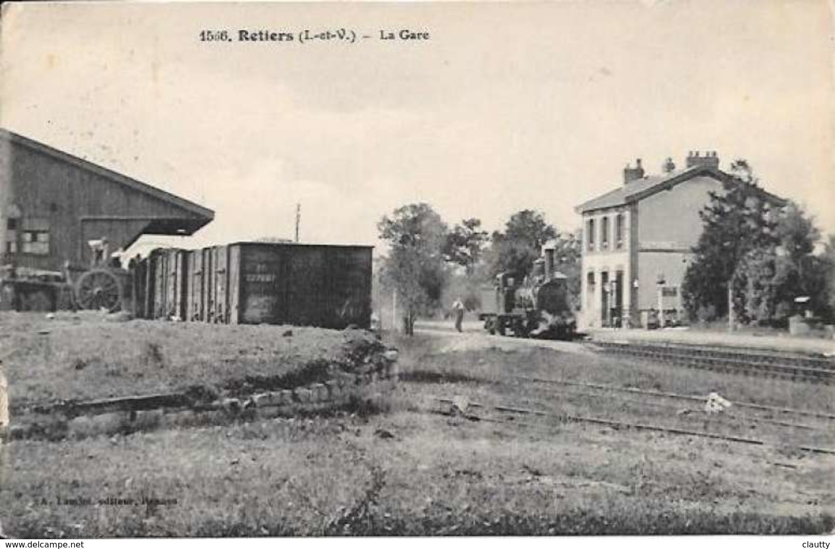 Cpa 35 Retiers , La Gare , écrite 1929 - Autres & Non Classés