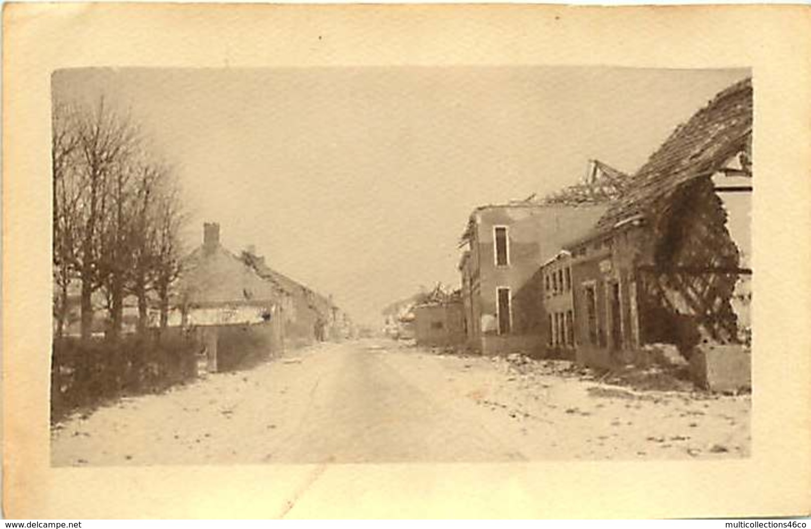 011218A - MILITARIA GUERRE 1914 18 BELGIQUE PERVYSE 1917 Ruine Bombe Bataille De L'Yser Poste Français Neige - Guerre 1914-18