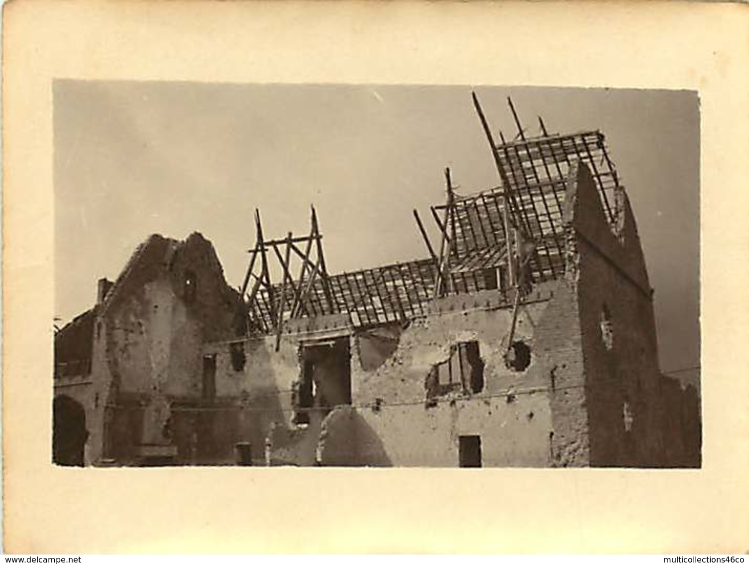 011218A - MILITARIA GUERRE 1914 18 BELGIQUE Dixmude PERVYSE 1917 Ruine Bombardement Maison Communale Sans Toiture - Guerre 1914-18