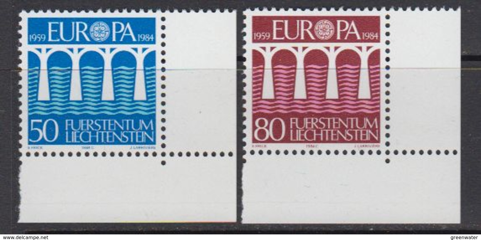 Europa Cept 1984 Liechtenstein 2v (corner) ** Mnh (41397D) - 1984