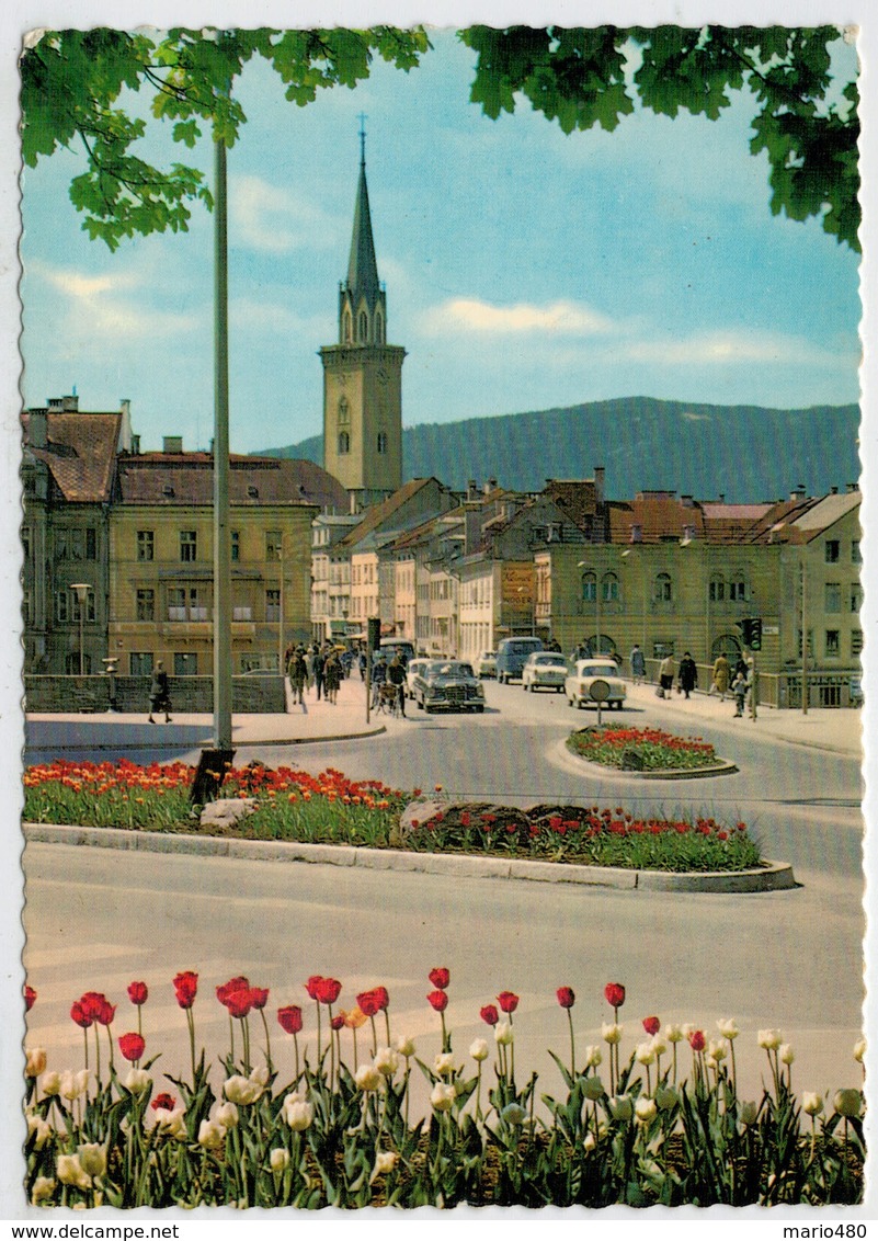 DRAUSTADT  VILLACH    BLICK  UBER DIE  DRAUBRUCKE ZUM  STADTFARRTURM         (VIAGGIATA) - Villach