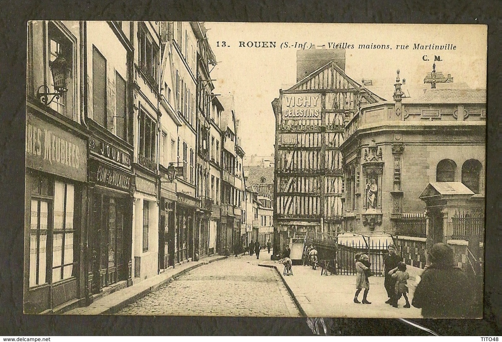 CP-ROUEN - Vieilles Maisons, Rue Martinville - Rouen