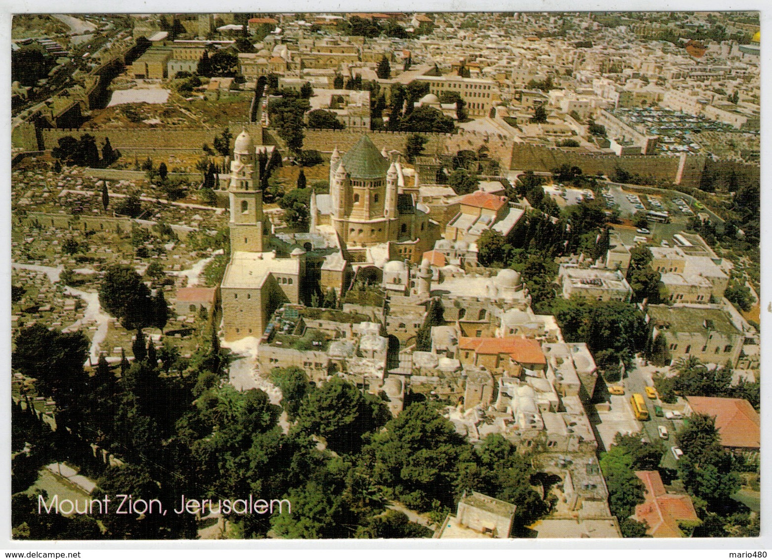 MAXICARD   JERUSALEM    BIRD'S  EYE   VIEW   OF  MOUNT  ZION    (NUOVA) - Israel