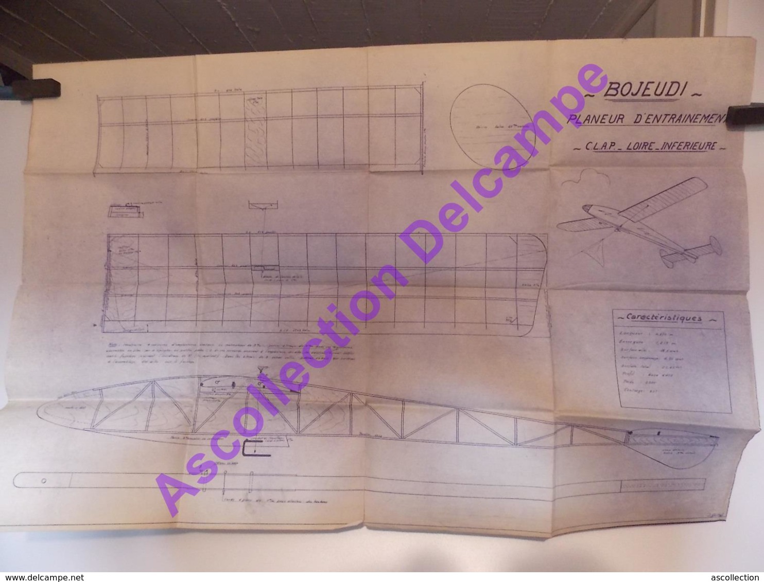 Plan Aeromodelisme Maquette Avion Planeur Clap Loire Inferieure Bojeudi Planeur Entrainement - Aviones