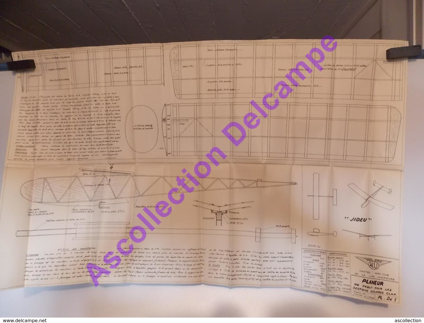 Plan Aeromodelisme Maquette Avion Planeur Acli Jideu Planeur - Airplanes & Helicopters