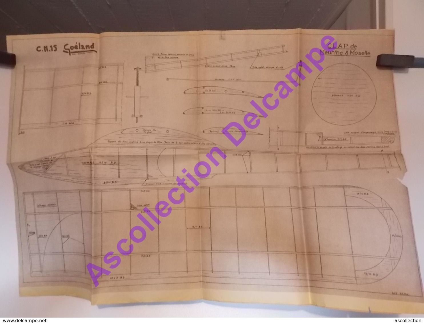 Plan Aeromodelisme Maquette Avion Planeur CM15 Goéland Clap De Meurthe & Moselle - Avions