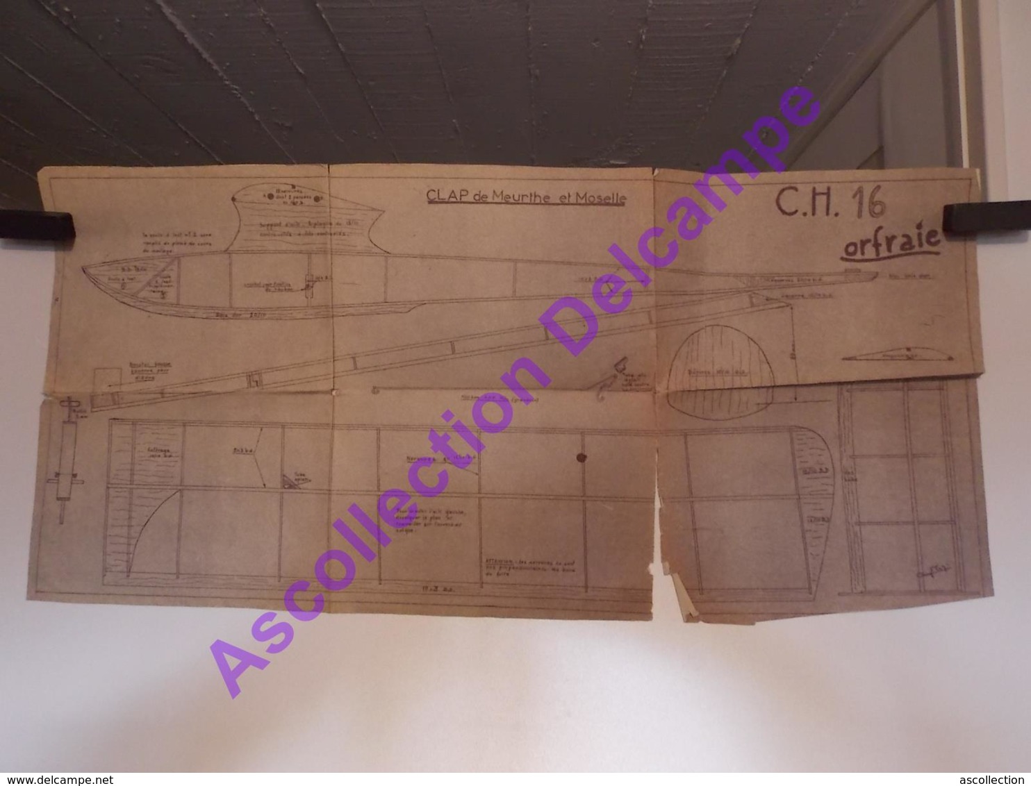 Plan Aeromodelisme Maquette Avion Planeur Orfraie CH16 Clap De Meurthe Et Moselle - Vliegtuigen & Helikopters