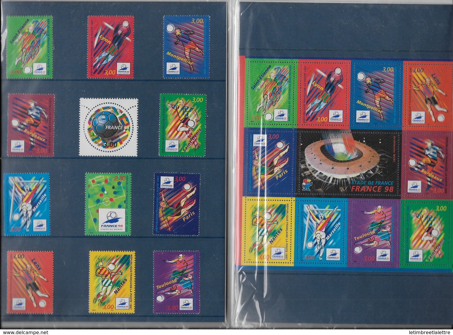 Coupe Du Monde Football  France 1998 L'integrale Des Timbres Sous Blister - 1998 – Frankreich