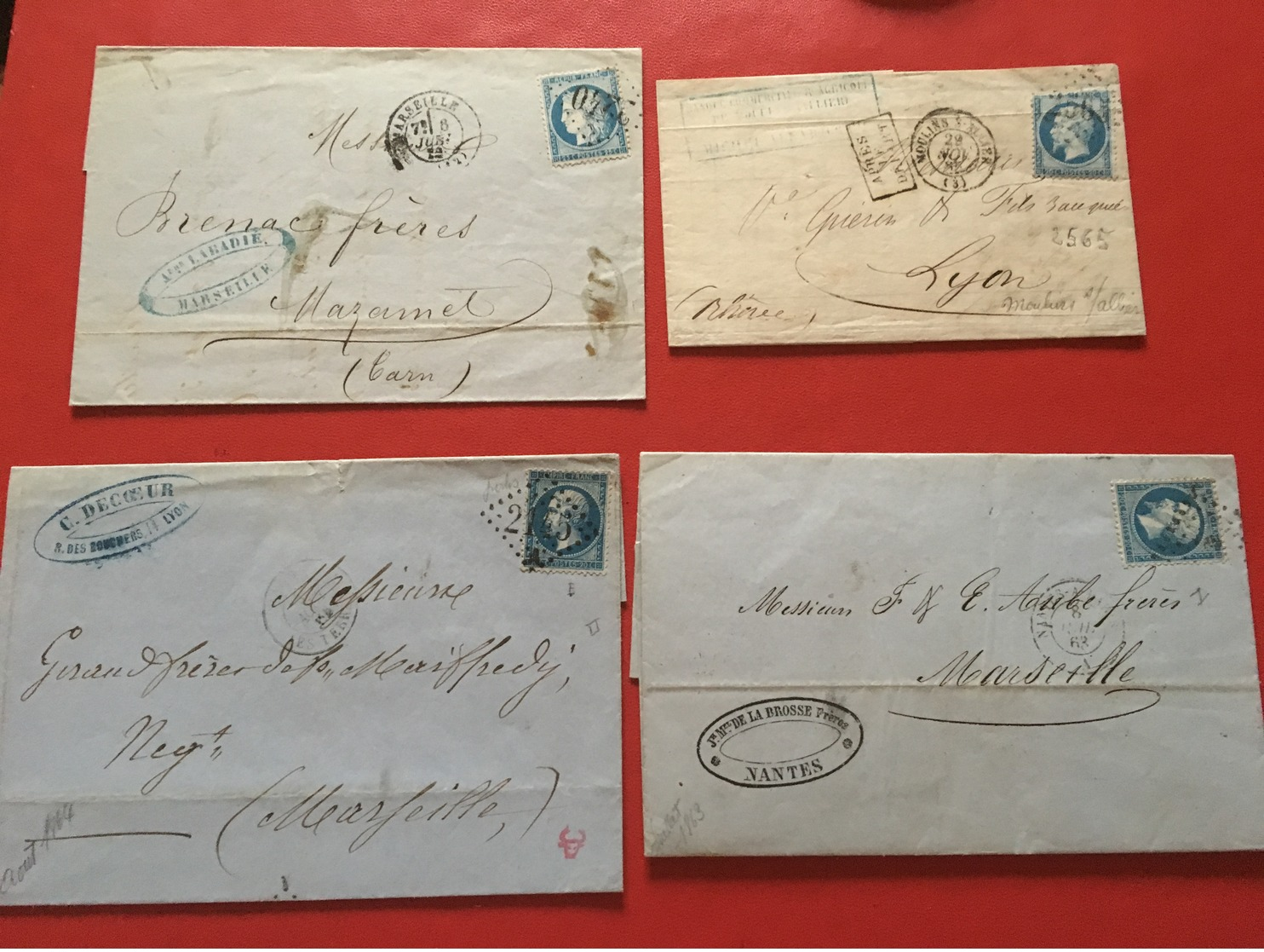 Lot De 4 Enveloppes Très Anciennes 1862/1871 Lot 215e - Sonstige & Ohne Zuordnung