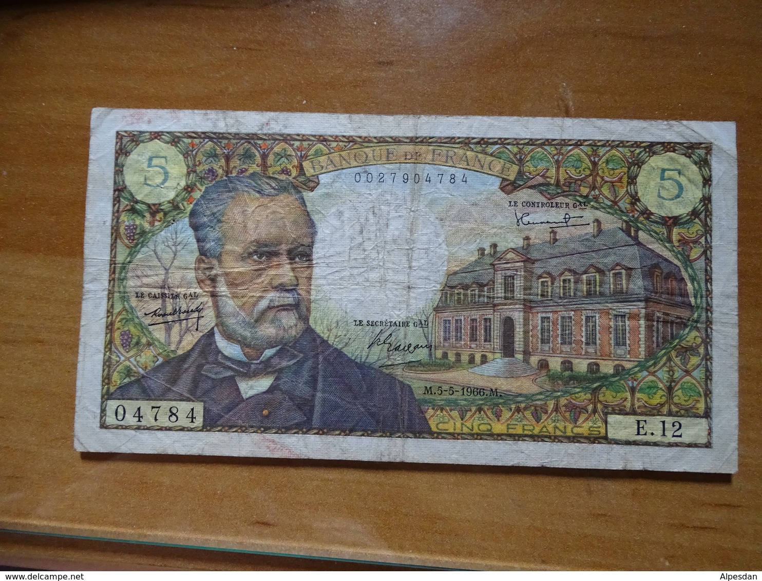 Billet, France, 5 Francs, 5 F 1966-1970 ''Pasteur'', 1966  E.12 - 5 F 1966-1970 ''Pasteur''