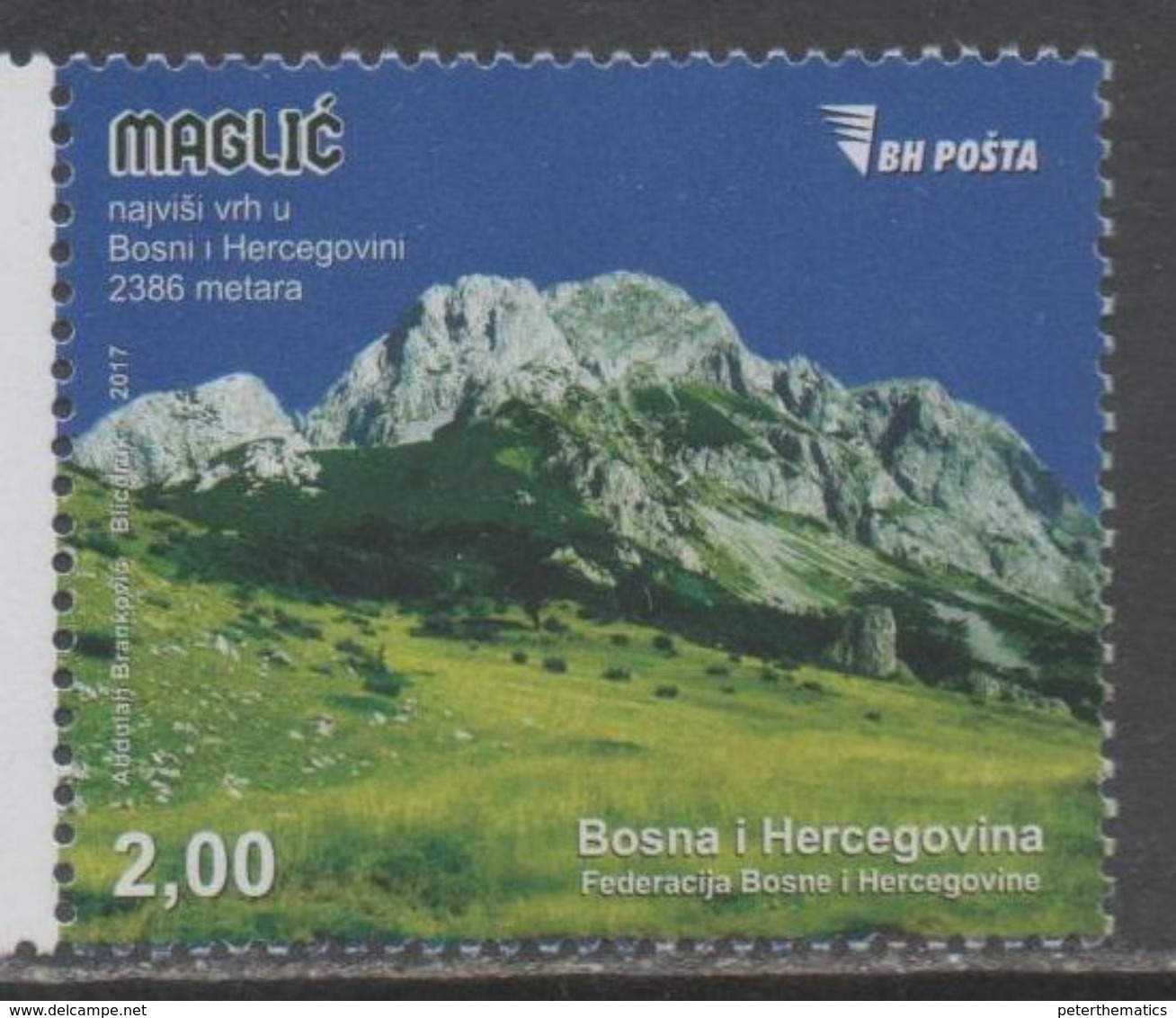 BOSNIA,  2017,MNH, MOUNTAINS,  1v - Other & Unclassified