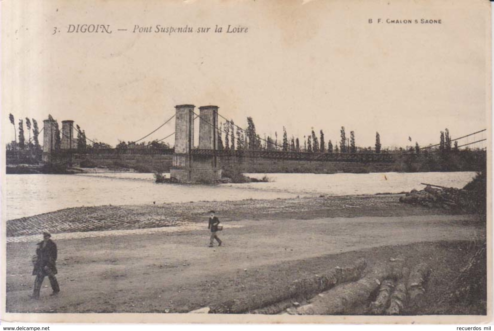 Dijoin Pont Suspendu Sur La Loire    1905 - Digoin