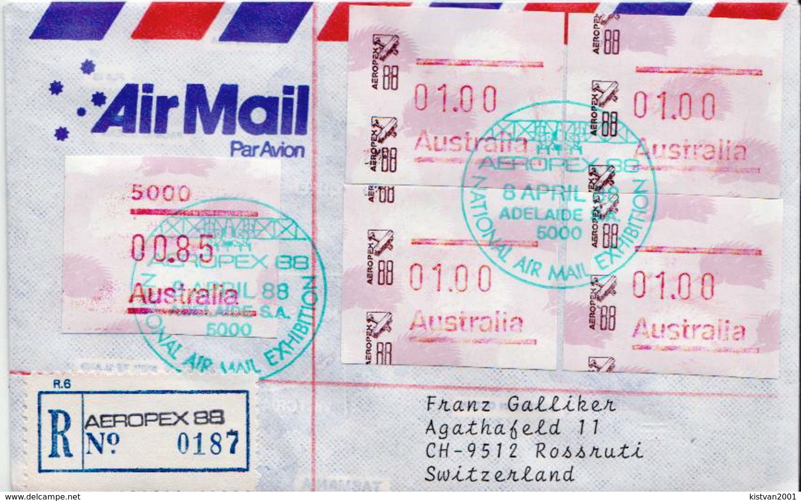 Postal History Cover: Australia R Cover With Automat Stamps - Machine Labels [ATM]