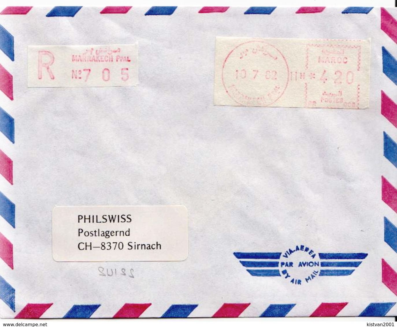 Postal History Cover: Morocco R Cover With Automat Stamp - Morocco (1956-...)