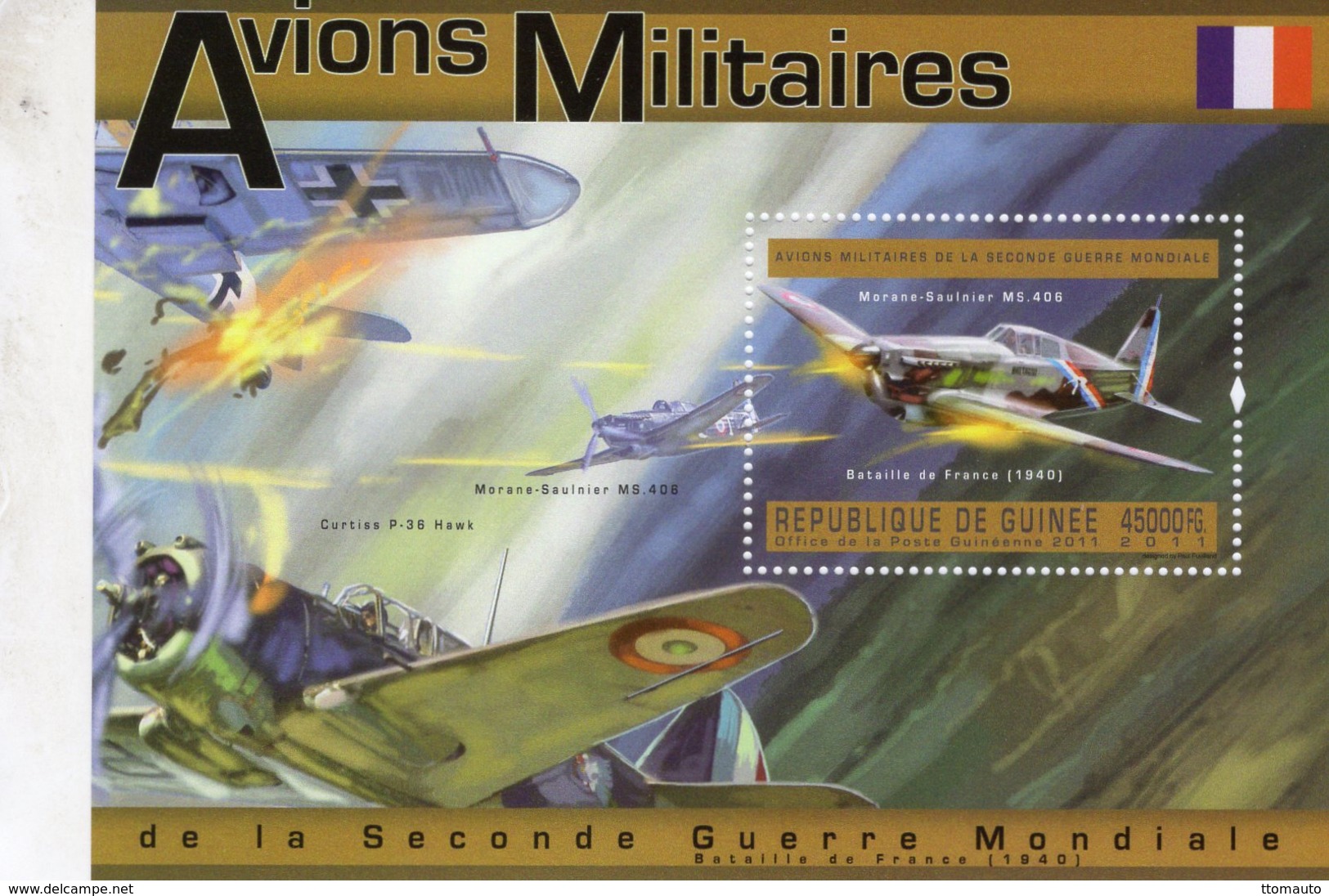 Republique De Guinee -  Avions Militaire - Curtiss-Morane Saulnier  -  1v MS Neuf/Mint - Avions