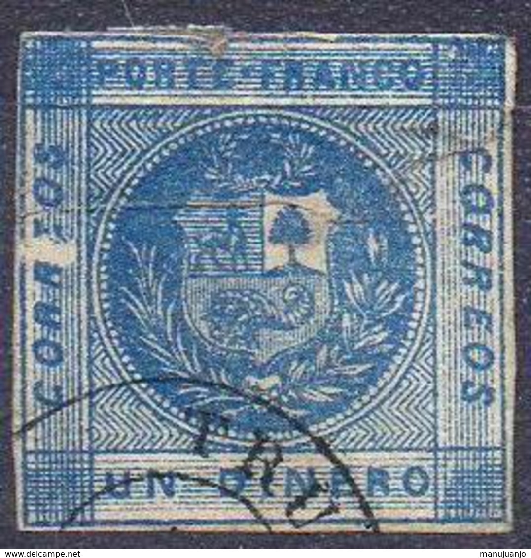 AMÉRIQUE LATINE ! Timbre Ancien Du PÉROU De 1859 N°4 - Pérou