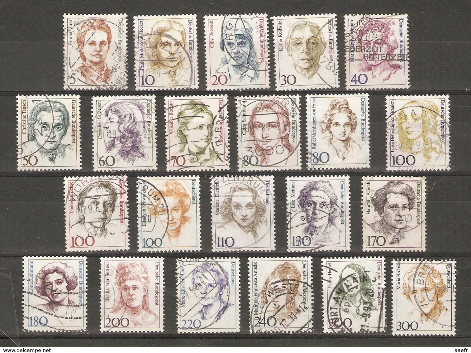 Allemagne - Femmes Célèbres - Petit Lot De 30 Timbres Oblitérés Différents Avec CACHETS RONDS (sauf 2) - 2 Scans - Vrac (max 999 Timbres)