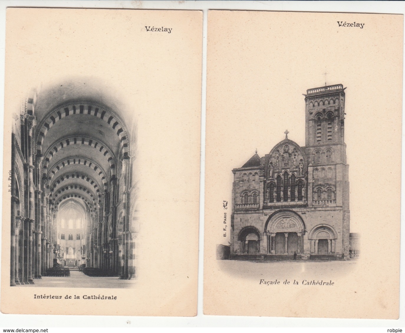 VEZELAY 2 Cartes Avant 1904 Non Circulées Cathédrale - Vezelay