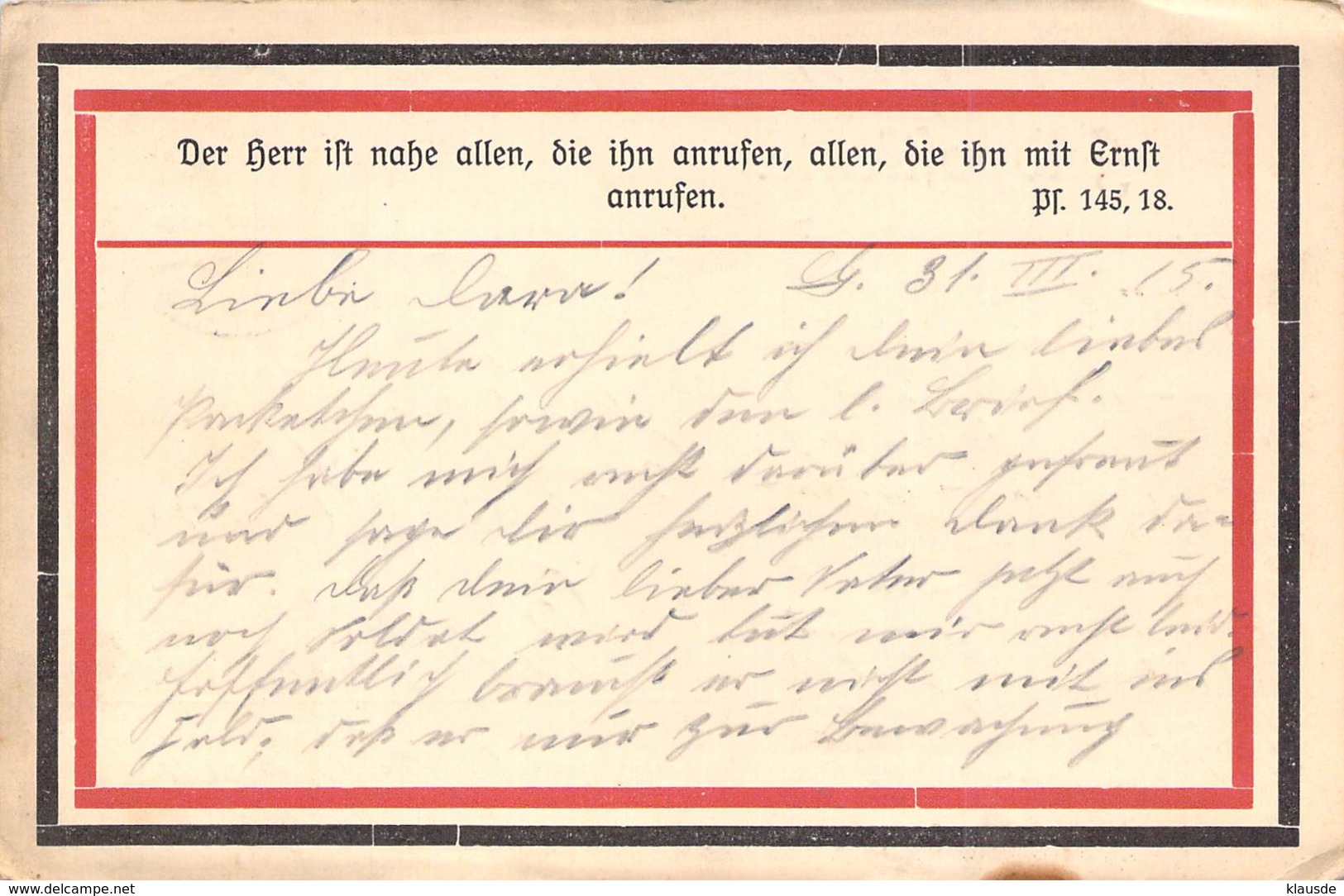 Feldpostkarte 21.Inf.Div.1915 - Dokumente