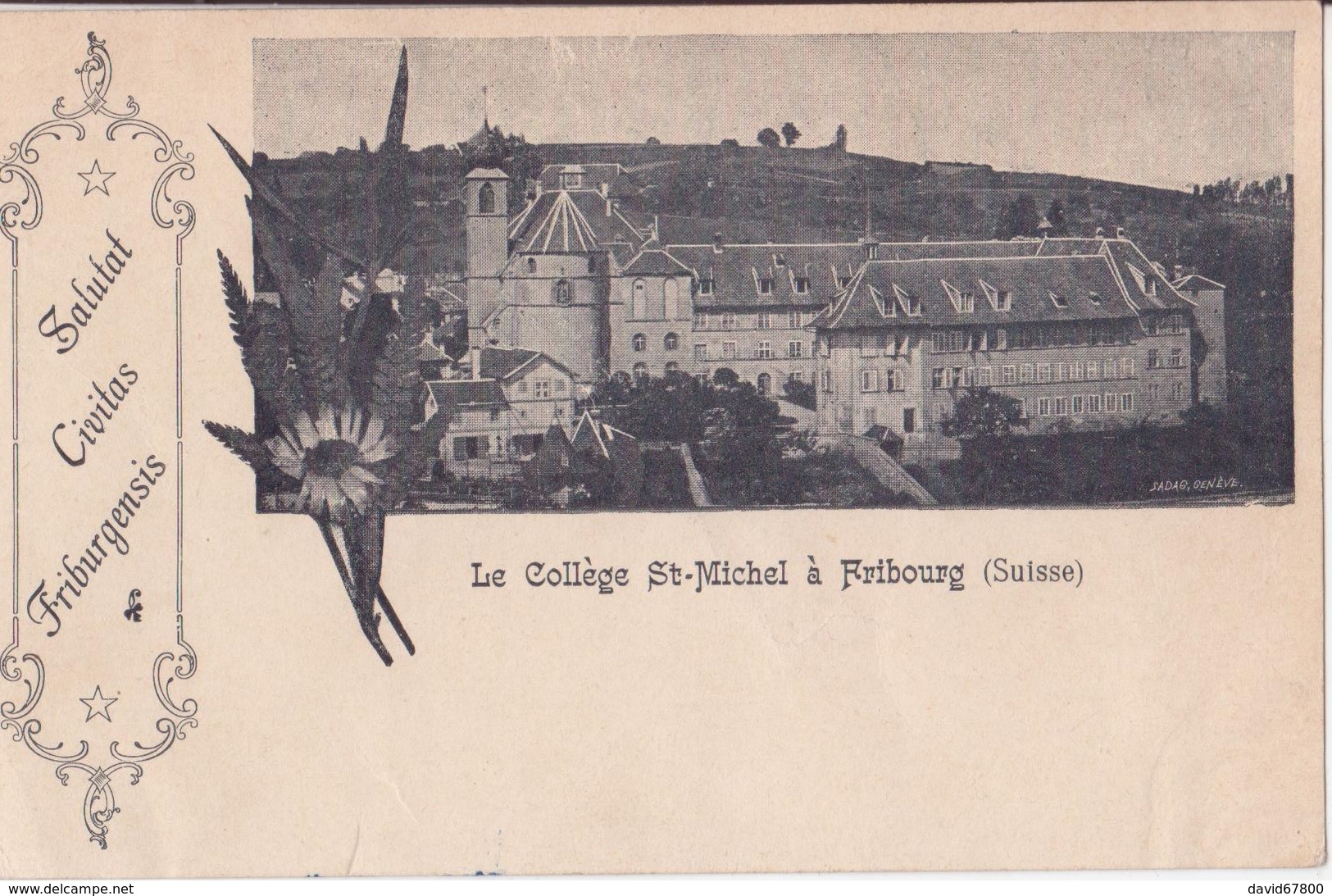 FRIBOURG LE COLLEGE SAINT MICHEL SUISSE MULTIVUES DATÉE 1899 Bon état - Fribourg