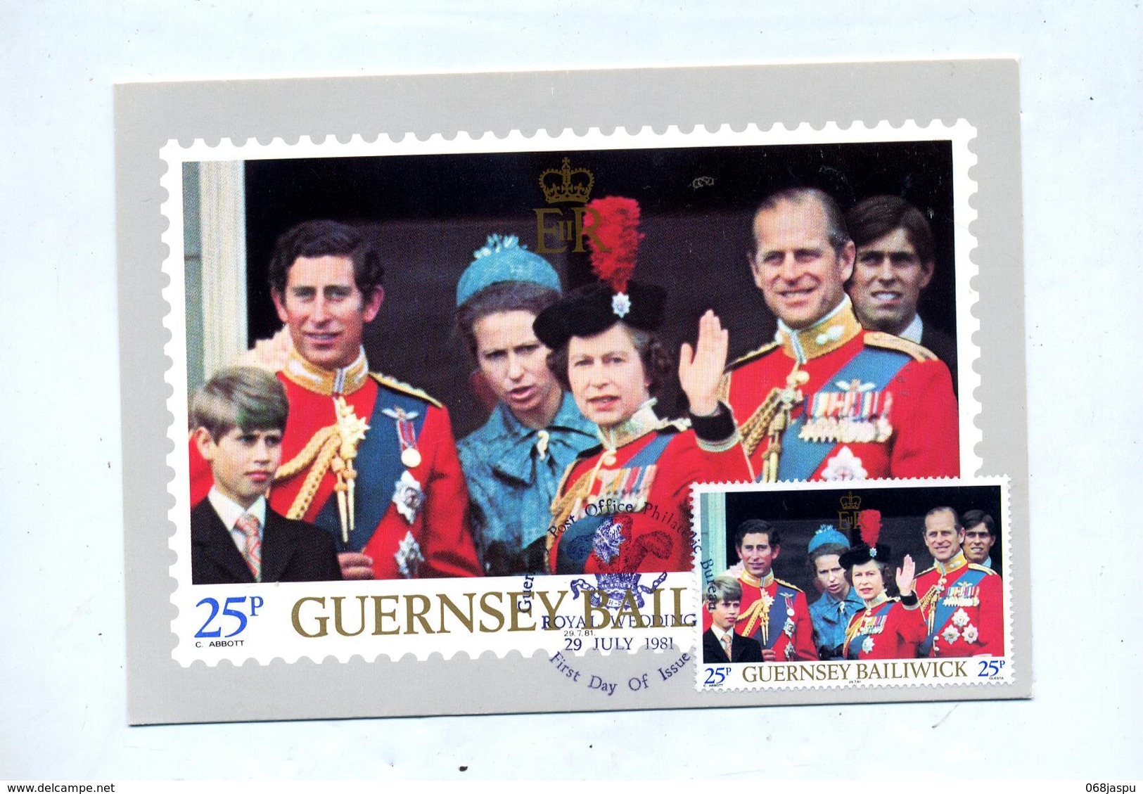 Carte Maximum 1981 Mariage Royal - Guernsey