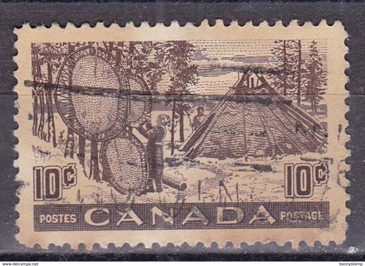 Canada, 1950 - 10c Indian Drying Skins On Stretches - Nr.301 Usato° - Usati