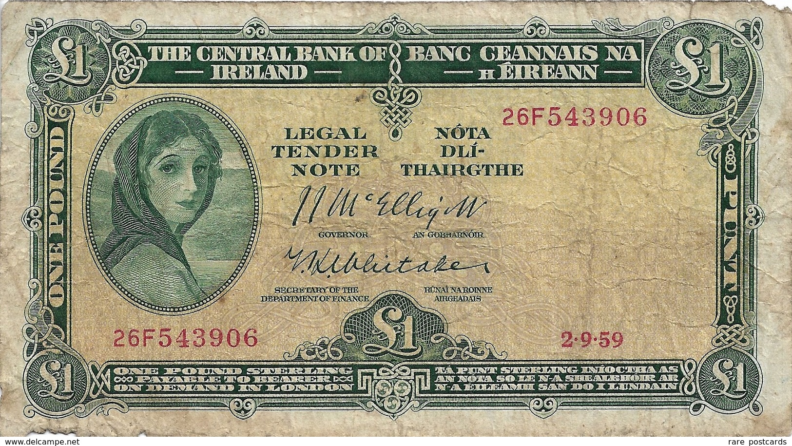 Ireland 1 Pound 1959. VG - Irlande