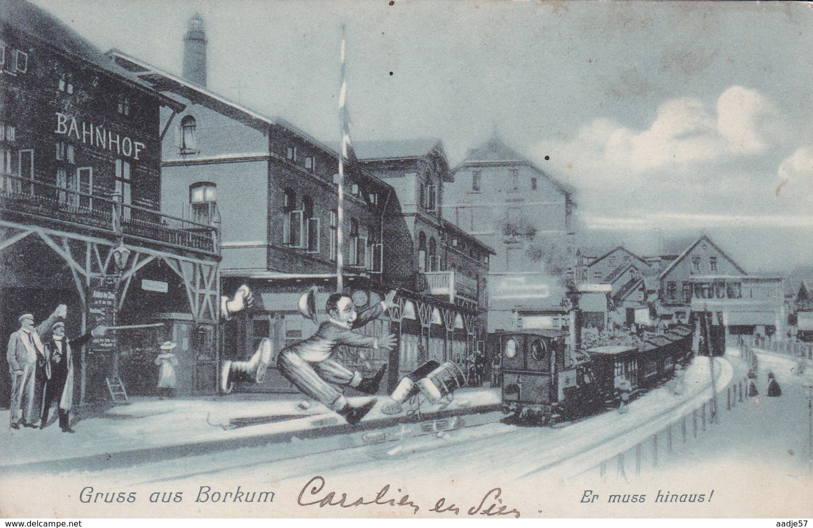 Borkum Bahnhof Humor 1905 - Borkum