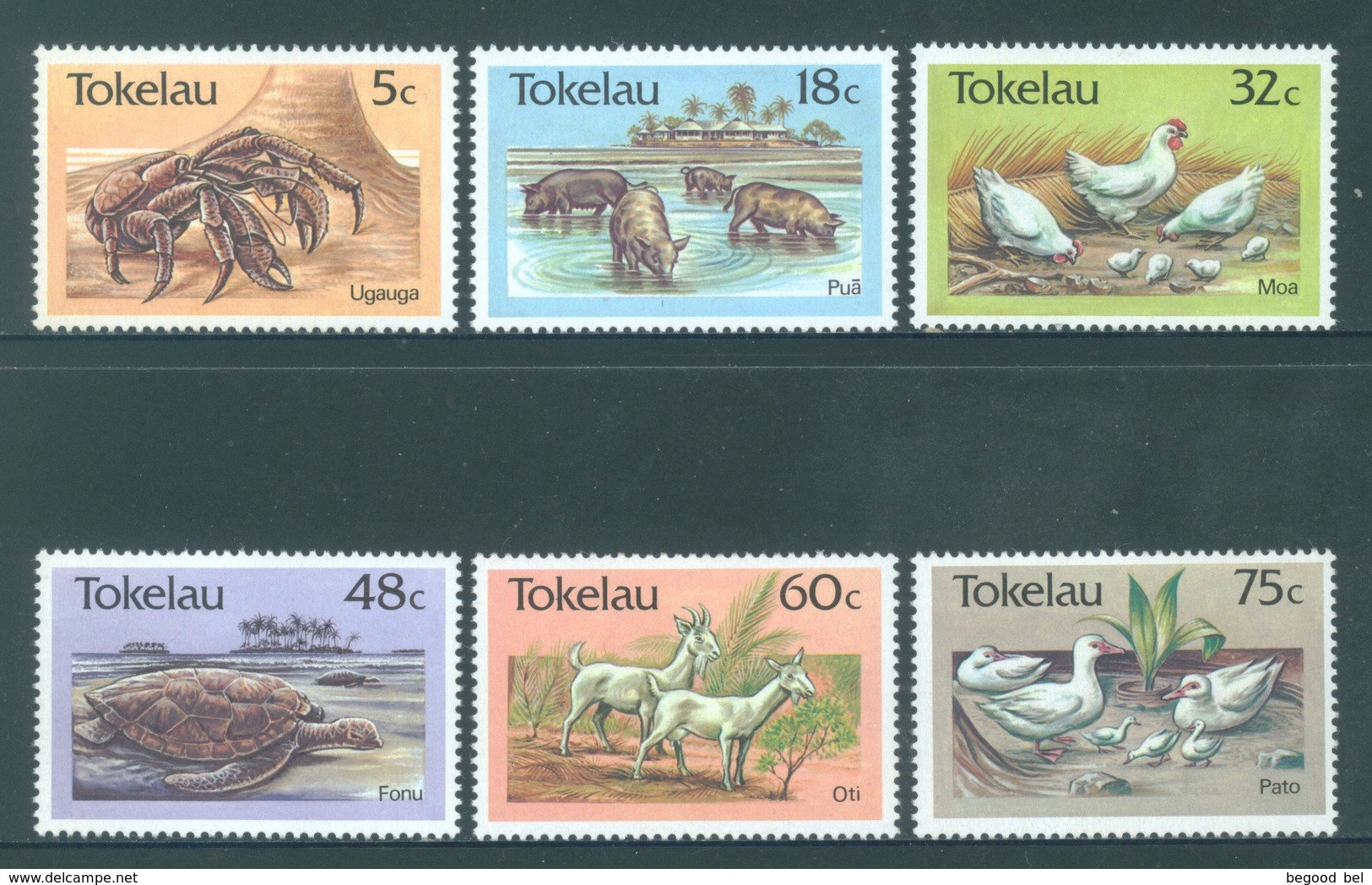 TOKELAU - MNH/** - 1986  - CRAB PORK HEN TURTLE GOAT DUCK - Yv 137-142 -  Lot 18378 - Tokelau