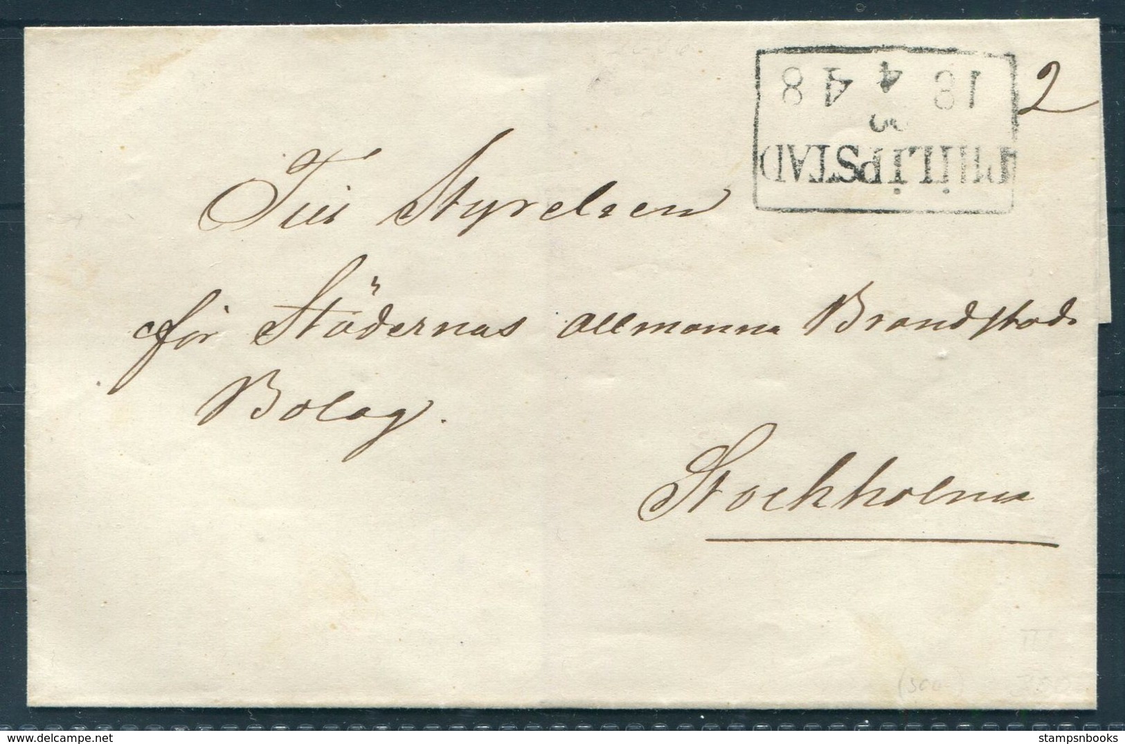 1848 Sweden Philipstad Pre-stamp Wrapper - ... - 1855 Préphilatélie